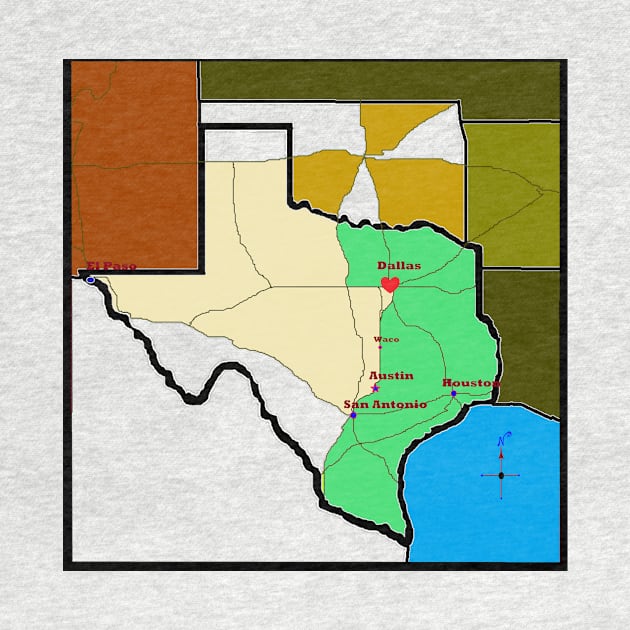 Go West, Western, Texas, Oklahoma Map by YudyisJudy